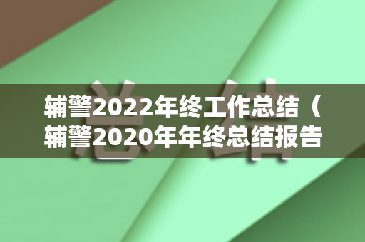 辅警2022年终工作总结（辅警2020年年终总结报告）