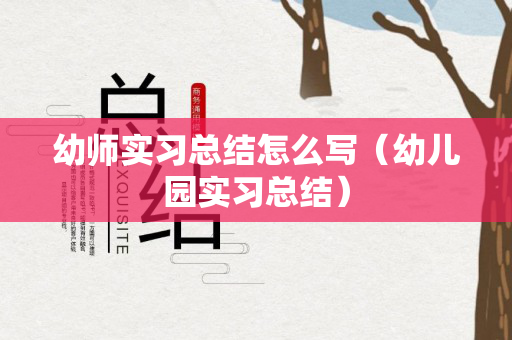 幼师实习总结怎么写（幼儿园实习总结）