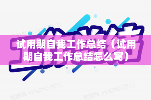 试用期自我工作总结（试用期自我工作总结怎么写）