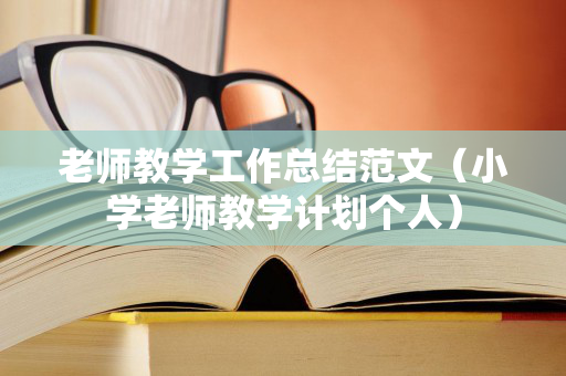 老师教学工作总结范文（小学老师教学计划个人）