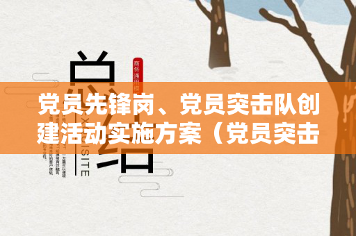 党员先锋岗、党员突击队创建活动实施方案（党员突击队先锋模范作用怎么写）