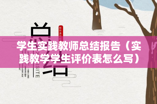 学生实践教师总结报告（实践教学学生评价表怎么写）