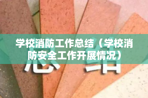 学校消防工作总结（学校消防安全工作开展情况）