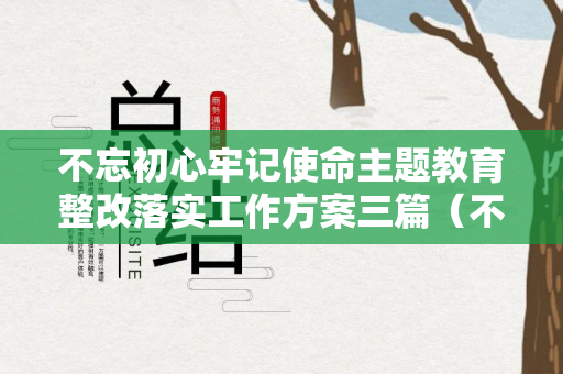 不忘初心牢记使命主题教育整改落实工作方案三篇（不忘初心牢记使命主题教育整改整治情况）