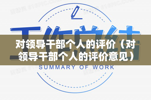 对领导干部个人的评价（对领导干部个人的评价意见）