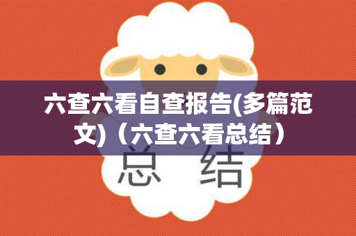 六查六看自查报告(多篇范文)（六查六看总结）