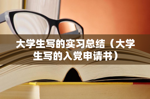大学生写的实习总结（大学生写的入党申请书）