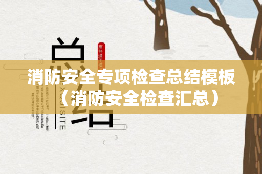 消防安全专项检查总结模板（消防安全检查汇总）
