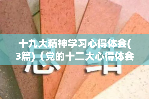 十九大精神学习心得体会(3篇)（党的十二大心得体会1000字）