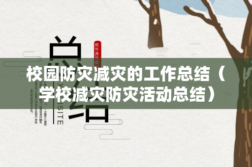 校园防灾减灾的工作总结（学校减灾防灾活动总结）