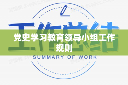 党史学习教育领导小组工作规则