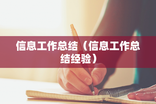 信息工作总结（信息工作总结经验）
