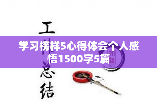学习榜样5心得体会个人感悟1500字5篇