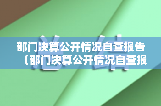 部门决算公开情况自查报告（部门决算公开情况自查报告）