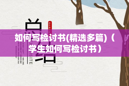 如何写检讨书(精选多篇)（学生如何写检讨书）