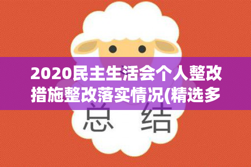2020民主生活会个人整改措施整改落实情况(精选多篇)