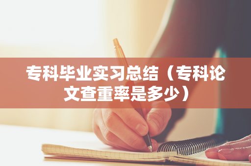 专科毕业实习总结（专科论文查重率是多少）