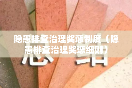 隐患排查治理奖惩制度（隐患排查治理奖惩细则）