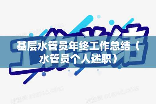 基层水管员年终工作总结（水管员个人述职）