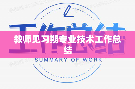 教师见习期专业技术工作总结