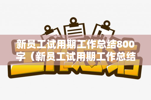 新员工试用期工作总结800字（新员工试用期工作总结200字怎么写）